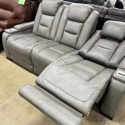 Power Reclining Sofa Couch 