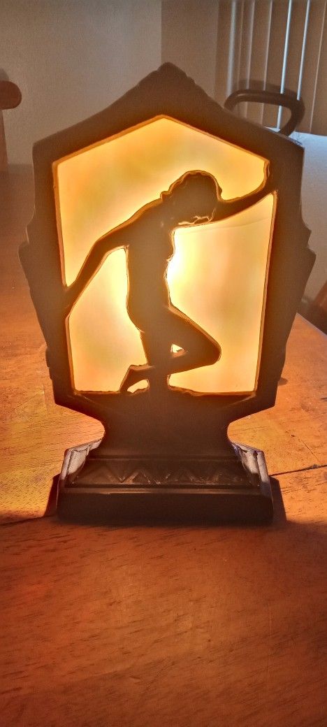 Vintage Frankart Style Art Deco Cast Aluminum Lamp