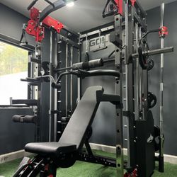 Smith Machine , Squat Rack , Bench Press , Leg Press , Pulley System Machine For Your Weights 