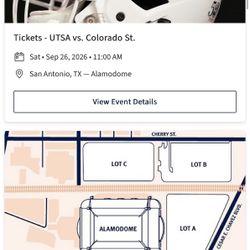 UTSA vs Colorado State (4 Club Level Game Tickets & 1 Tailgating Parking Pass) - 09/26/26