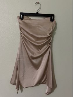 Silk Champagne Strapless Mini Dress