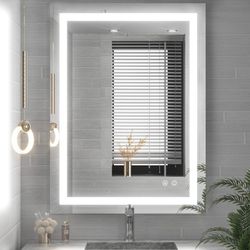 1/3

TETOTE 36 X 28 Bathroom LED Mirror Bedroom LED Mirror Vanity Makeup Mirror Dimmable Anti-Fog Wall Mounted Birthday Gift Housewarming Gift Wedding