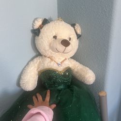 Quinceañera Emerald green dress bear/doll 