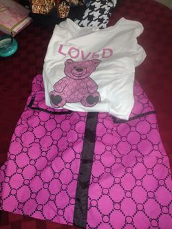 Pretty Pink And Black Teddy Bear outfit