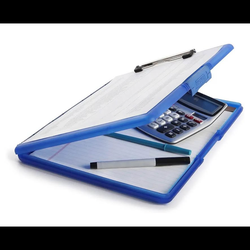 Slimcase 2 Plastic Clipboard with Storage and Side Opening, Royal Blue
