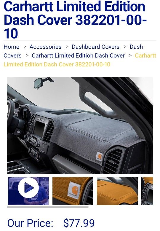 Jeep Carhartt Dashboard Cover