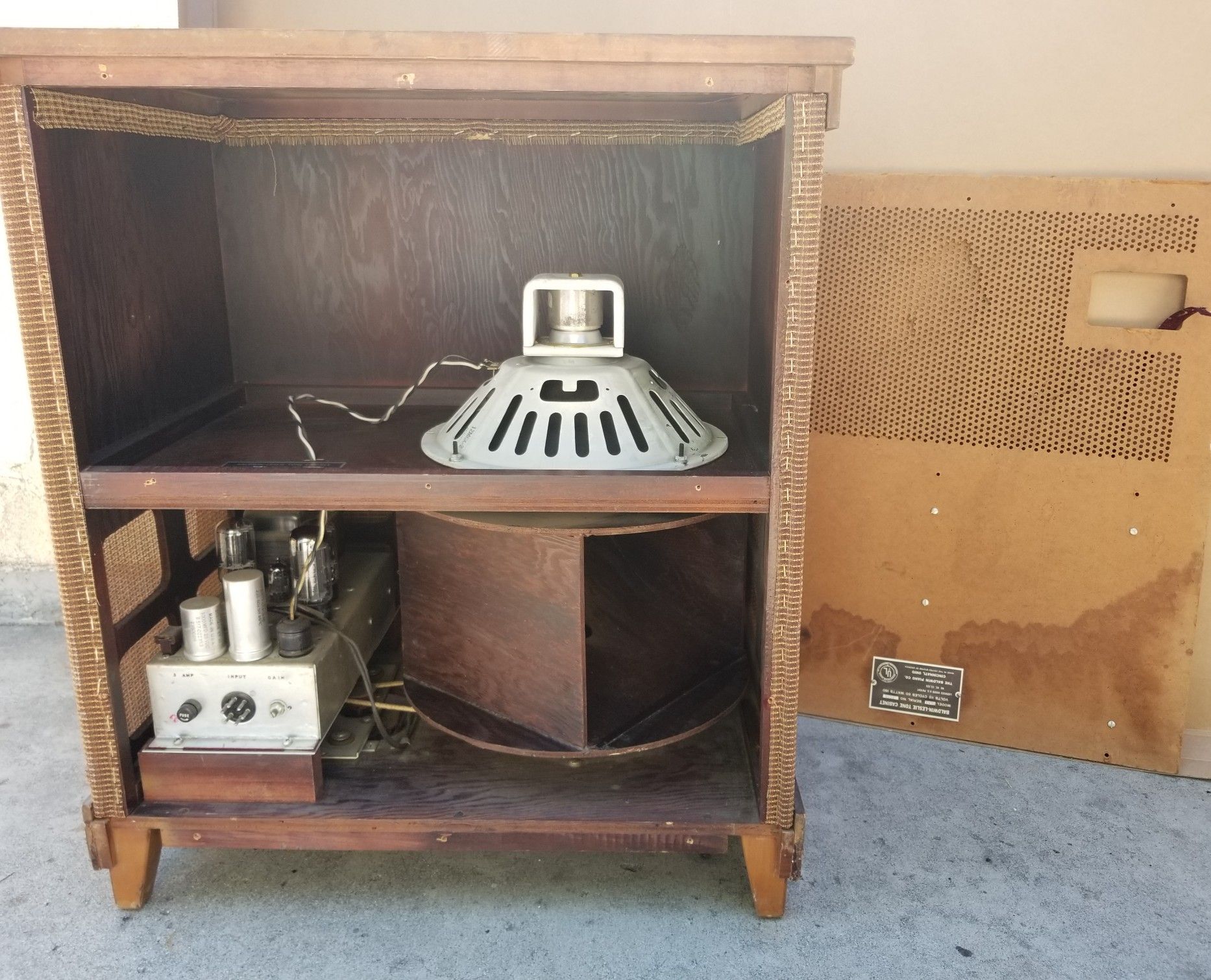 Leslie Baldwin tone cabinet Hammond organ rotating guitar speaker