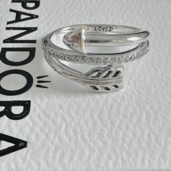 AUTHENTIC PANDORA WRAP-AROUND ARROW RING # 97830CZ SZ 6/52