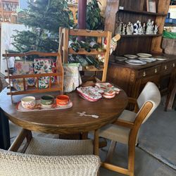 Round table and two chairs