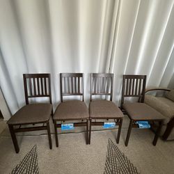 Stakmore Wood Upholstered Folding Chair 4- Pack