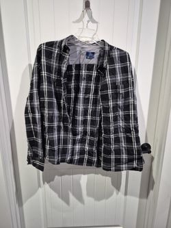 Black and White Plaid Button-Up Shirt