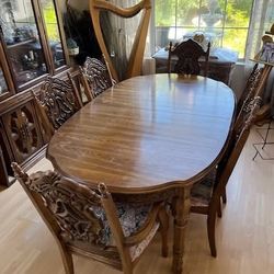 Beautiful Dining Set, Hutch, 6 Chairs
