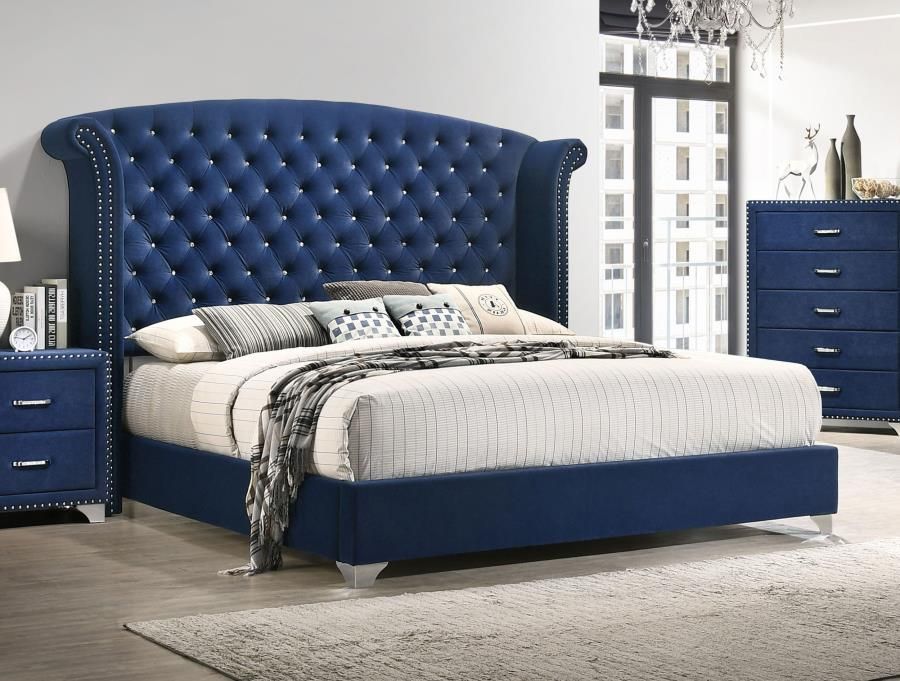 Blue Velvet QUEEN BED FRAME/ Cama Azul Queen 🔥🔥