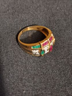 Tri color 14 k gold ring