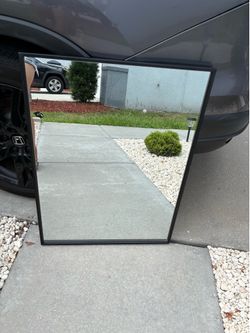 Black metal frame mirror 32’W x 24’ H