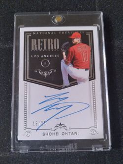 2018 National Treasures Shohei Ohtani Retro Signatures SP 15/25 Rookie Card