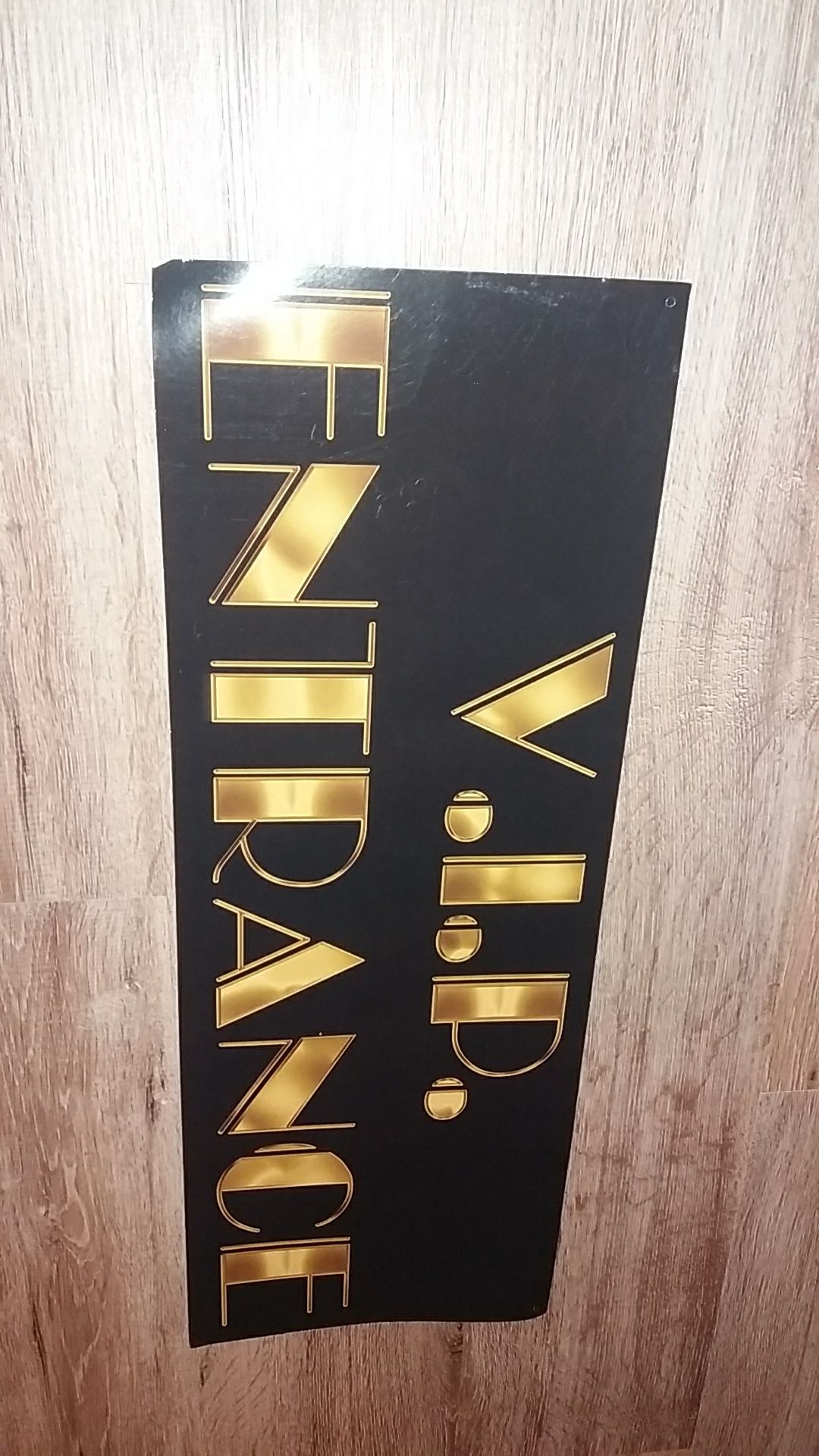 VIP cardboard sign decor