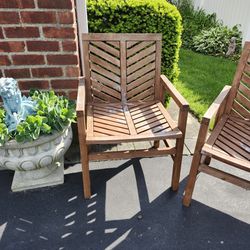 Wood Teak Chairs very sturdy $18 for both