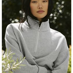 Alo Grey Zip Pullover