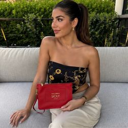 ❤️ Authentic Dolce & Gabbana Sicily Red Leather Wristlet Clutch – Made in Italy