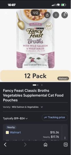 Purina Fancy Feast Broths w/ Wild Salmon & Vegetables ( 16 pouches )