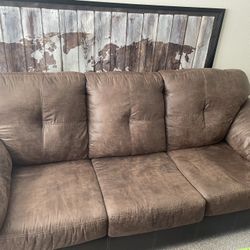 Brown 3 Piece Couch Set 