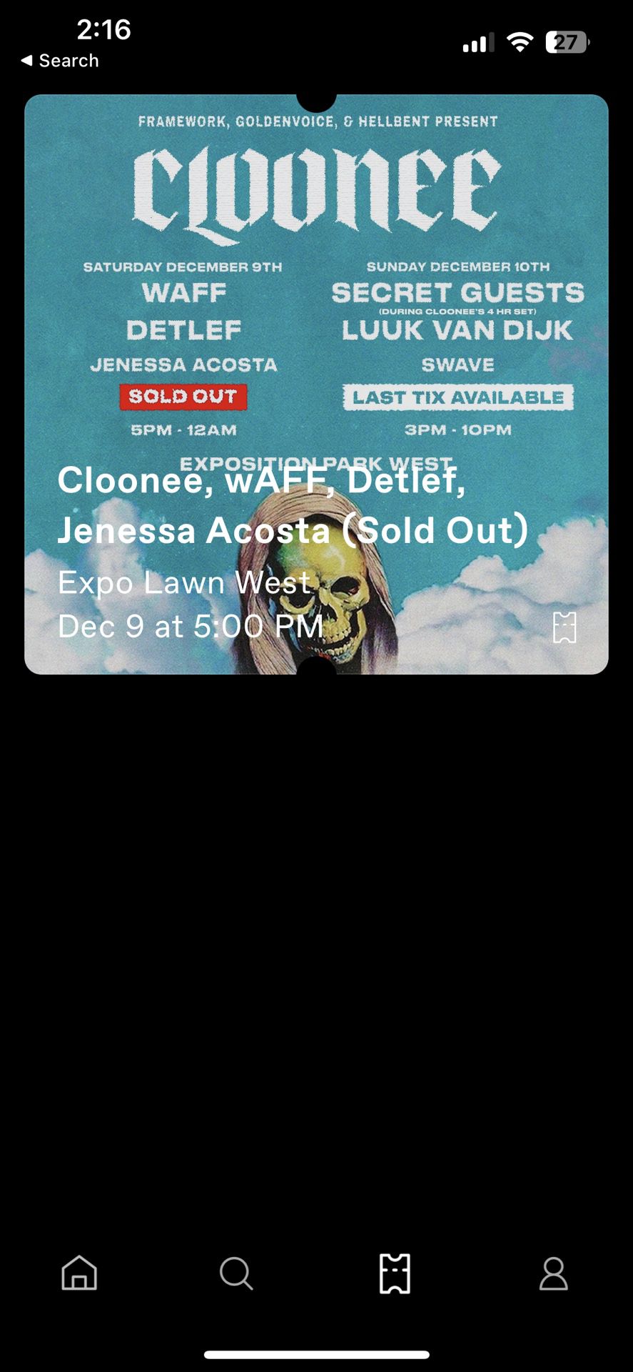 Cloonee LA Saturday 12/9 Ticket