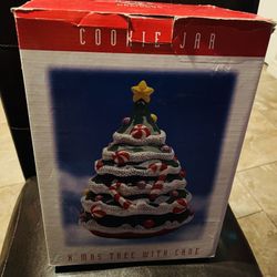 christmas tree cookie jar