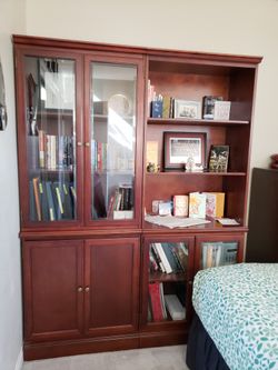RARE Bombay Company Mahogany Bookshelf With Doors