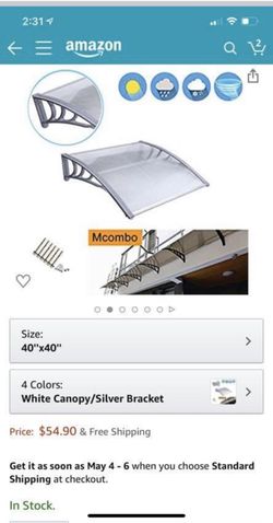 White canopy / black brackets