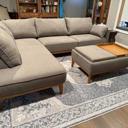 Left Arm Facing - Slate Gray Sectional 