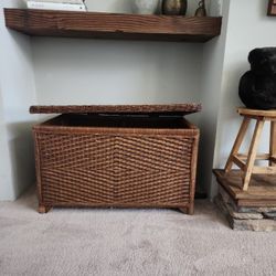 Vintage Wicker Storage Chest 