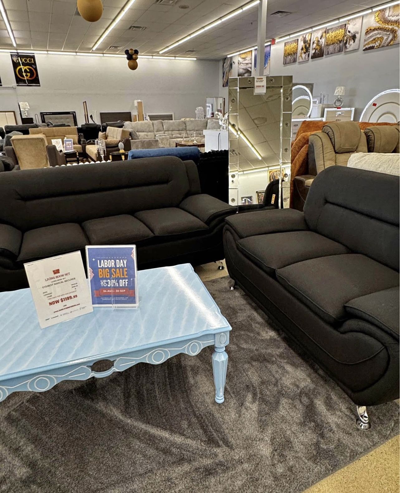 Brand New Sofa & Loveseat Living Room Set On Sale Just $578!! Limited Stock! Get This Deal And Many More At Alex Furniture!