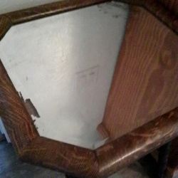 Antique Tiger Wood Mirror 