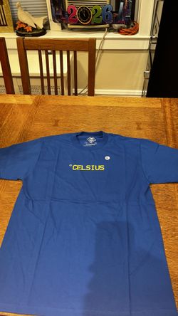 Hollowsquad Celsius Emergency Alert Blue Cotton Graphic T-Shirt Men’s Size L
