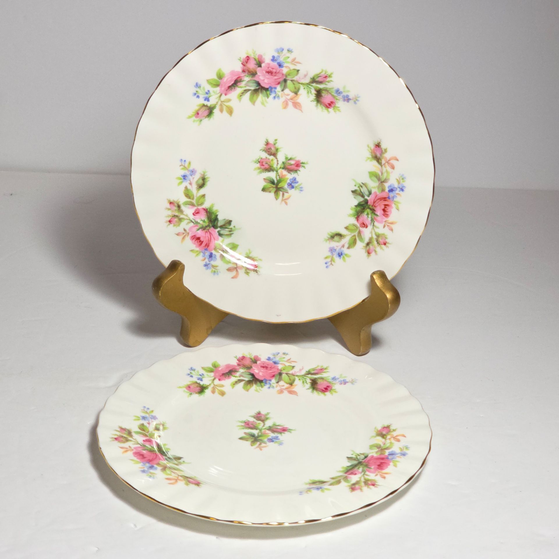 2 Royal Albert Moss Rose Bread and Butter Plates 6.25"