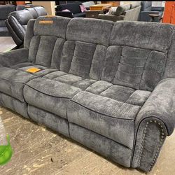 Nutmeg Double Reclining Sofas Couchs With İnterest Free Payment Options 