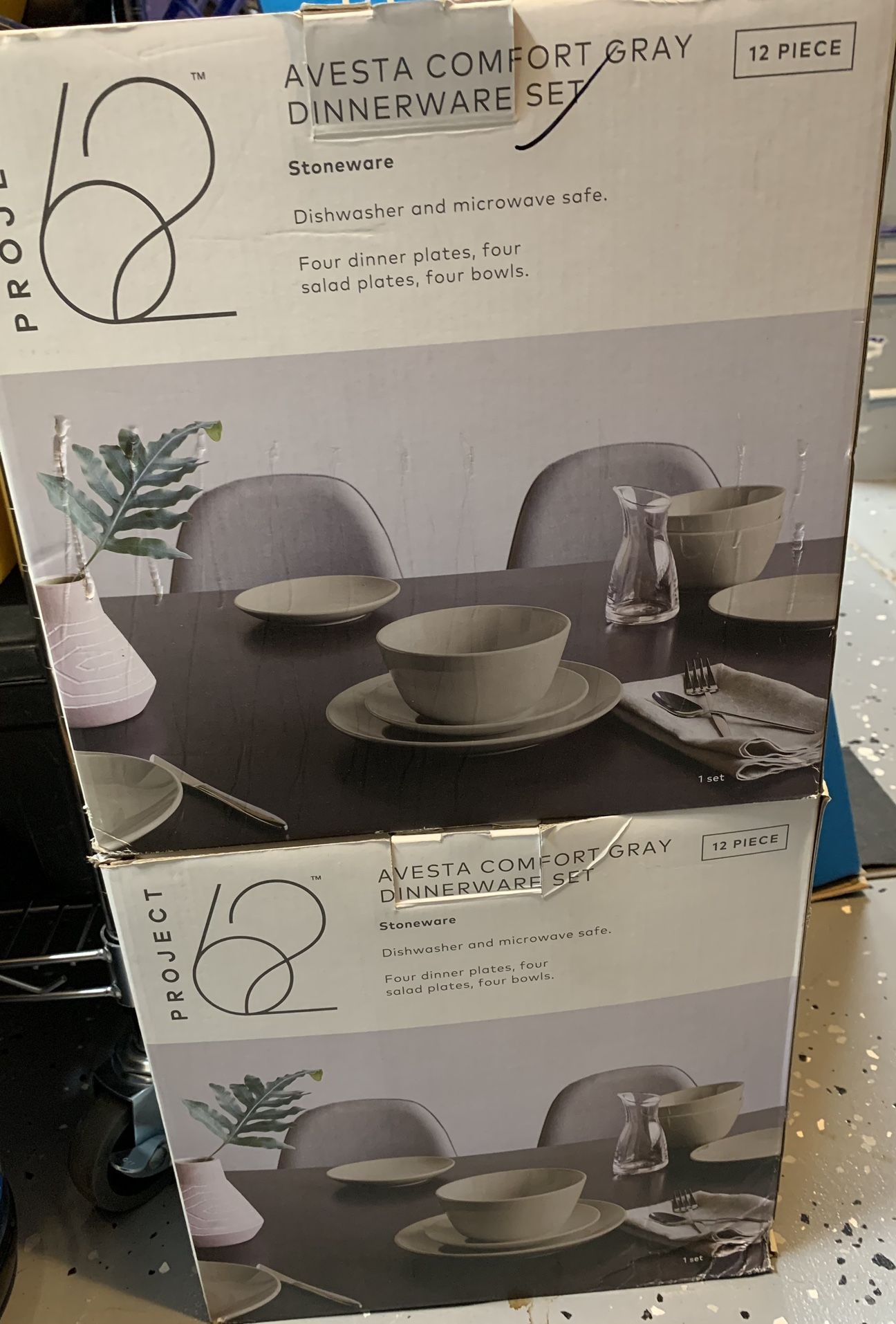 Dinnerware Comfort Gray Dish Plate Set 24 Piece Avesta Project 62 Dining Plates