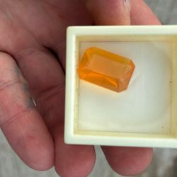 11.35ct Emerald Cut Brazilian Fire Opal