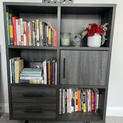 Heavy Duty Book Shelf + Storage - Dark Gray 