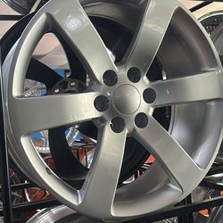 24s brushed wheels tires 6lug Chevy