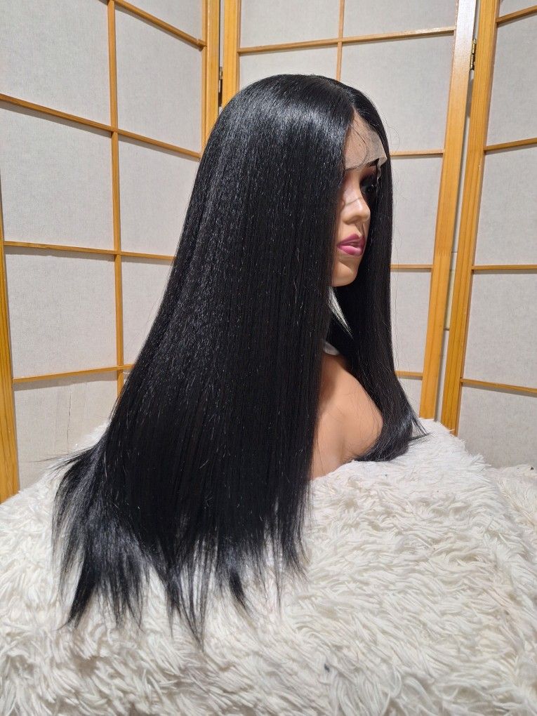 Human Hair Blend Lace Front Wig 26 Inches