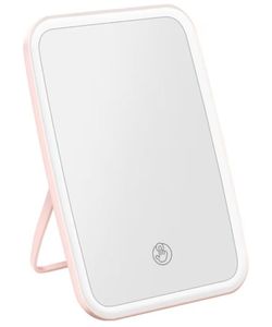 LED Makeup Mirror Tabletop Portable Compact Mirror （white）