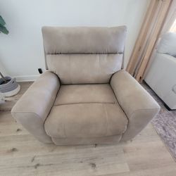 Electric Recliner Chair, Beige/Tan