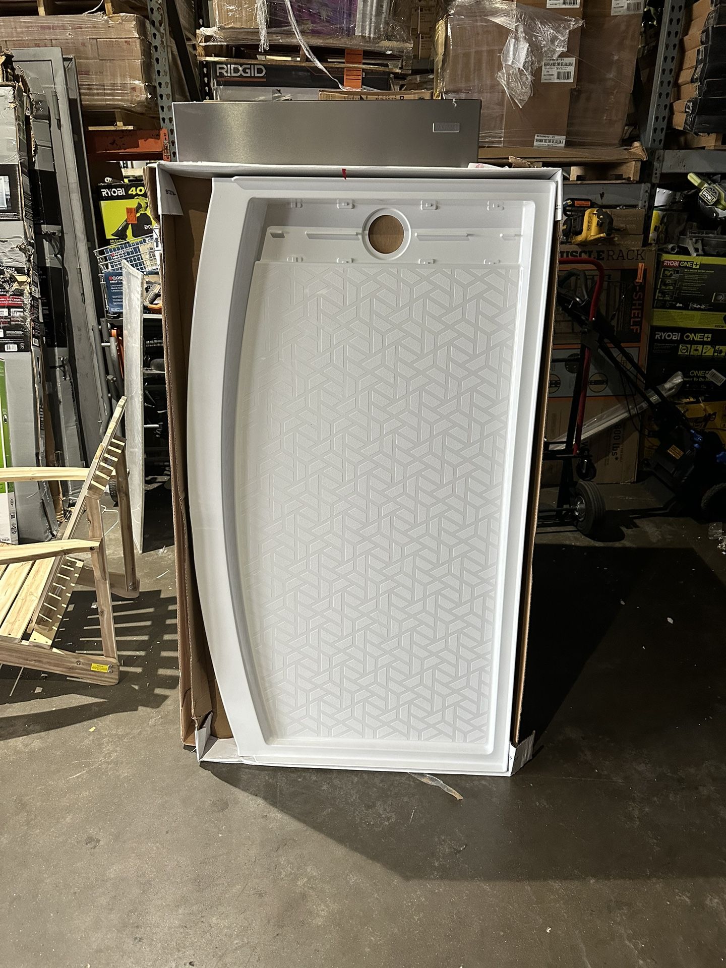American Standard Ovation Curve 60 in. L x 30 in. W Alcove Shower Pan Base with Left Drain in Arctic White