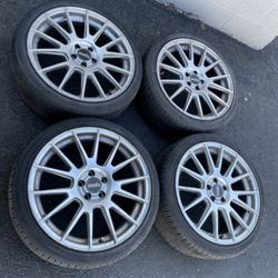 4 — 215/40zr18 5x100 5x3.94 Prius Corolla Fr-s Brz Celica Matrix Impreza Wheels Rims Tires Good Treads !