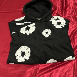 Ready made tear denim tear hoodie