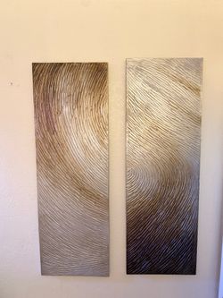 Set or 2 metallic earth tones wall  decor