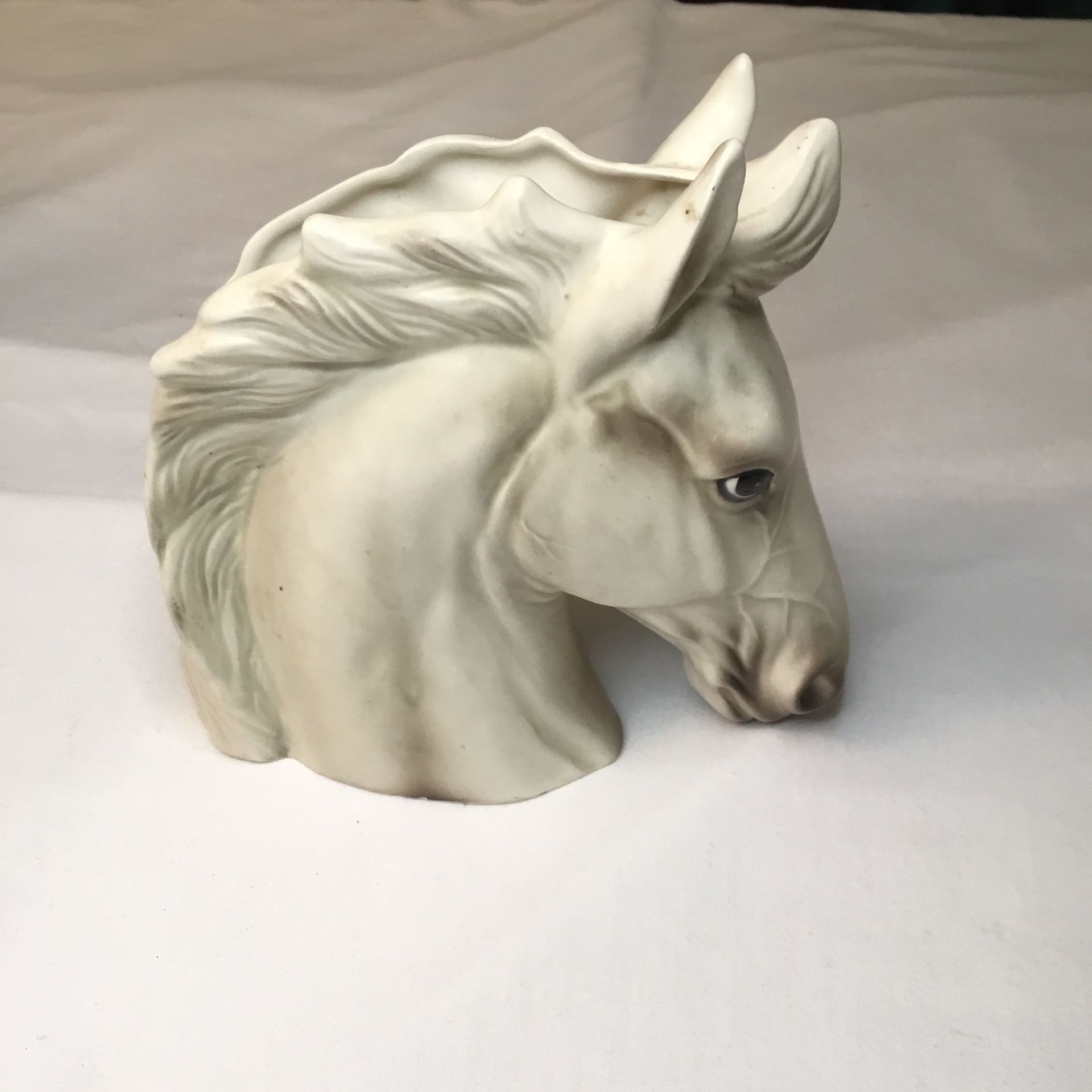 Lefton Vintage Horse Head Vase Planter Holder Porcelain Ceramic Figure Jason H19