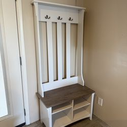 Farmhouse Entryway Coat Rack with Bench